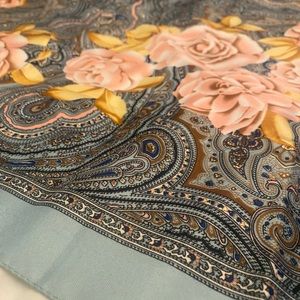 Floral Square Silk Scarf